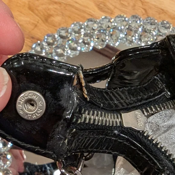 CHANEL Vintage Patent Leather Slit Pocket Shoulder Bag w COA - Picture 12 of 16